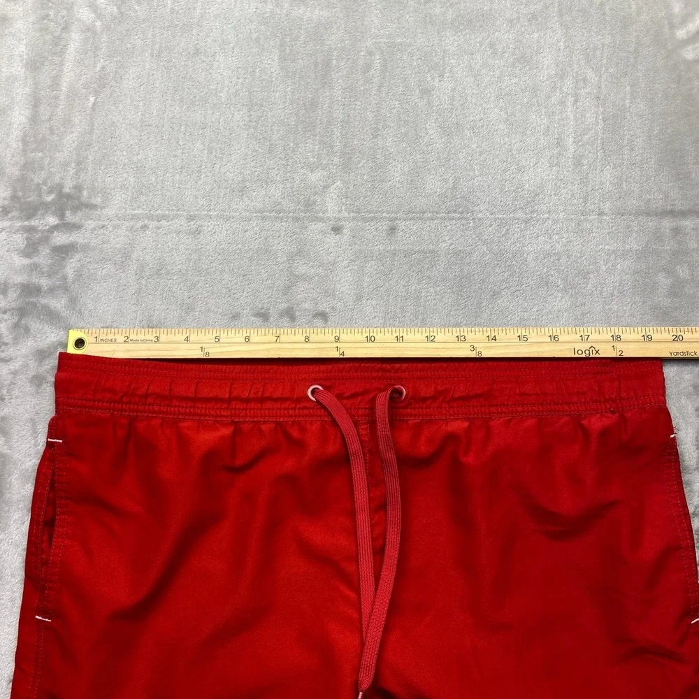 Levi's‎ Red Swim Trunks Men's Size Medium Elastic Waist Drawstring Logo Sz 38
